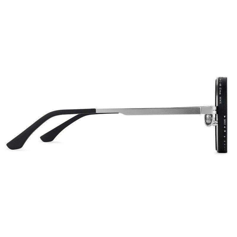 APERTURE Silver & Black Large Full Rim Round Sunglasses for Men & Women — Hashtag Eyewears