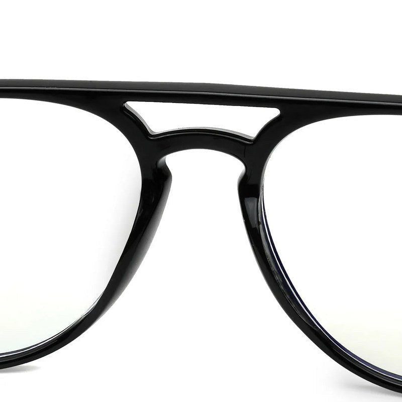 Arcane Black Small Full Rim Aviator with Lock Side Hinges Computer Glasses for Men & Women — Hashtag Eyewears
