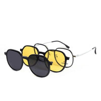 Arctic Silver and Black Medium Full Rim Oval Clip-on for Men & Women — Hashtag Eyewears