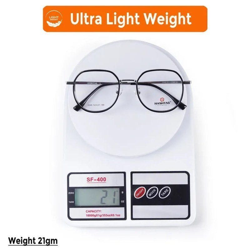 Arctic Silver and Black Medium Full Rim Oval Clip-on for Men & Women — Hashtag Eyewears