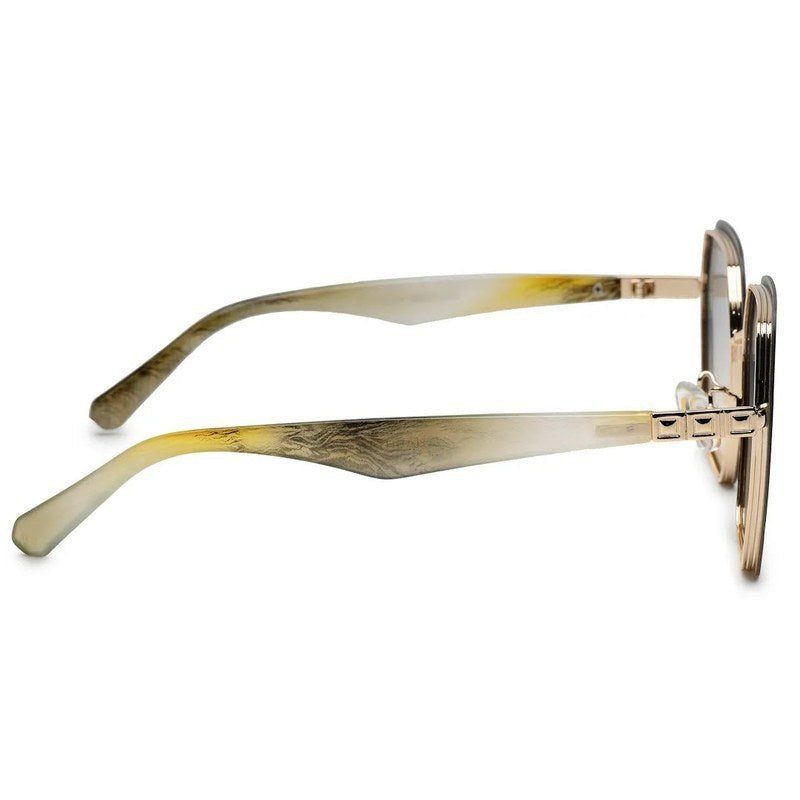 Arion Gradient Brown & Blue Oversized Full Rim Hexagonal Sunglasses for Women — Hashtag Eyewears