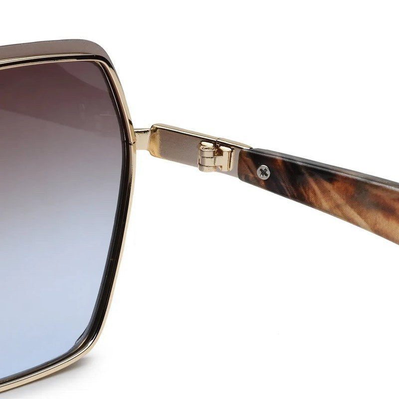 Arion Gradient Brown & Pink Oversized Full Rim Hexagonal Sunglasses for Women — Hashtag Eyewears