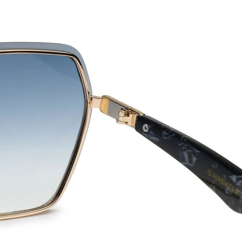 Arion Gradient Grey Oversized Full Rim Hexagonal Sunglasses for Women — Hashtag Eyewears