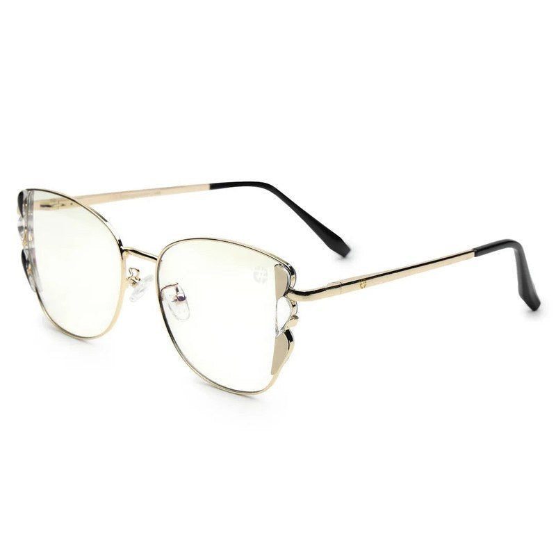 Astralor Golden & Black Medium Full Rim Cateye Sunglasses for Women — Hashtag Eyewears