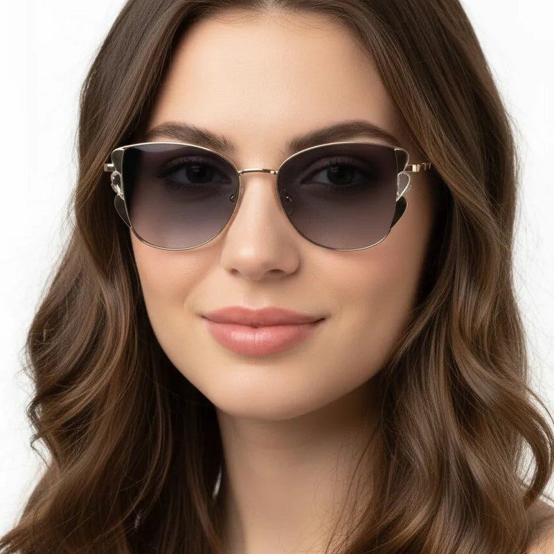 Astralor Golden & Black Medium Full Rim Cateye Sunglasses for Women — Hashtag Eyewears