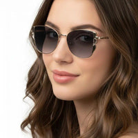 Astralor Golden & Black Medium Full Rim Cateye Sunglasses for Women — Hashtag Eyewears