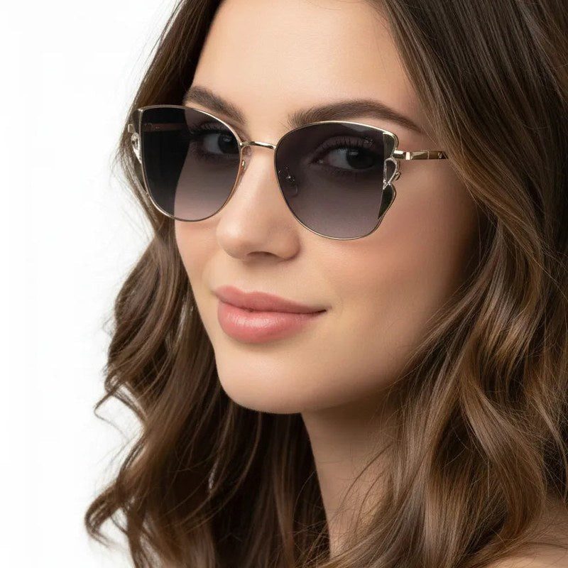 Astralor Golden & Black Medium Full Rim Cateye Sunglasses for Women — Hashtag Eyewears