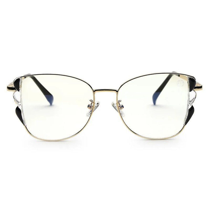Astralor Golden & Black Medium Full Rim Cateye Sunglasses for Women — Hashtag Eyewears