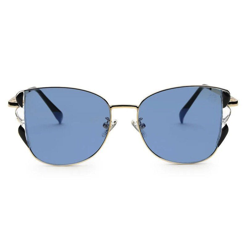 Astralor Golden & Black Medium Full Rim Cateye Sunglasses for Women — Hashtag Eyewears
