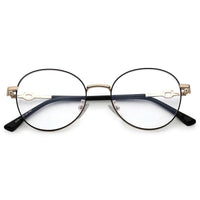 Astrid Golden & Black Medium Full Rim Oval Computer Glasses for Men & Women — Hashtag Eyewears