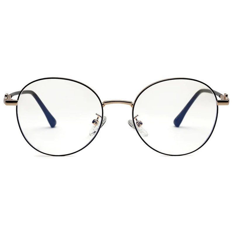 Astrid Golden & Black Medium Full Rim Oval Computer Glasses for Men & Women — Hashtag Eyewears