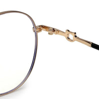 Astrid Golden & Black Medium Full Rim Oval Computer Glasses for Men & Women — Hashtag Eyewears