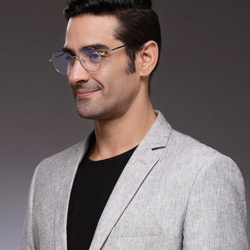 Astrid Golden Medium Full Rim Oval Computer Glasses for Men & Women — Hashtag Eyewears