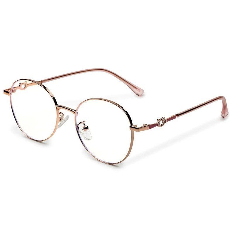 Astrid Golden Rose Medium Full Rim Oval Computer Glasses for Men & Women — Hashtag Eyewears