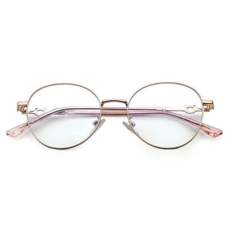 Astrid Golden Rose Medium Full Rim Oval Computer Glasses for Men & Women — Hashtag Eyewears