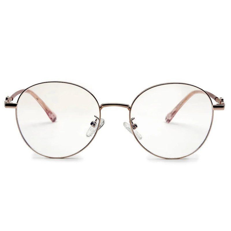 Astrid Golden Rose Medium Full Rim Oval Computer Glasses for Men & Women — Hashtag Eyewears