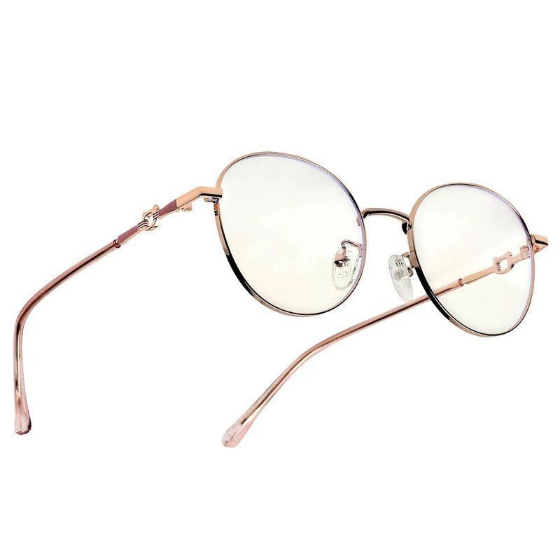 Astrid Golden Rose Medium Full Rim Oval Computer Glasses for Men & Women — Hashtag Eyewears