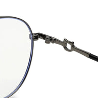 Astrid Silver & Black Medium Full Rim Oval Computer Glasses for Men & Women — Hashtag Eyewears