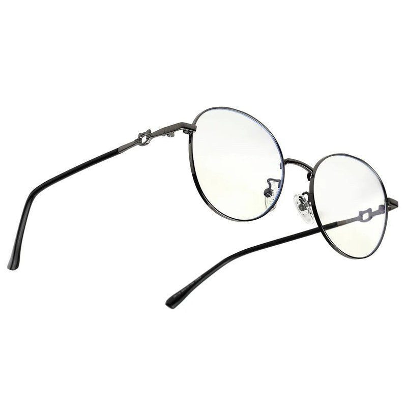 Astrid Silver & Black Medium Full Rim Oval Computer Glasses for Men & Women — Hashtag Eyewears