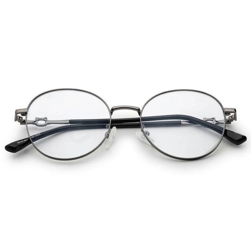 Astrid Silver & Black Medium Full Rim Oval Computer Glasses for Men & Women — Hashtag Eyewears