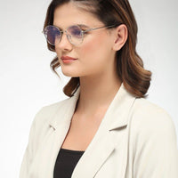 Astrid Silver Medium Full Rim Oval Computer Glasses for Men & Women — Hashtag Eyewears