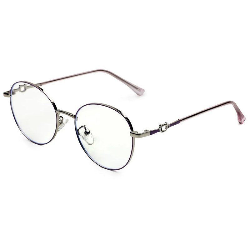 Astrid Silver & Purple Medium Full Rim Oval Computer Glasses for Men & Women — Hashtag Eyewears