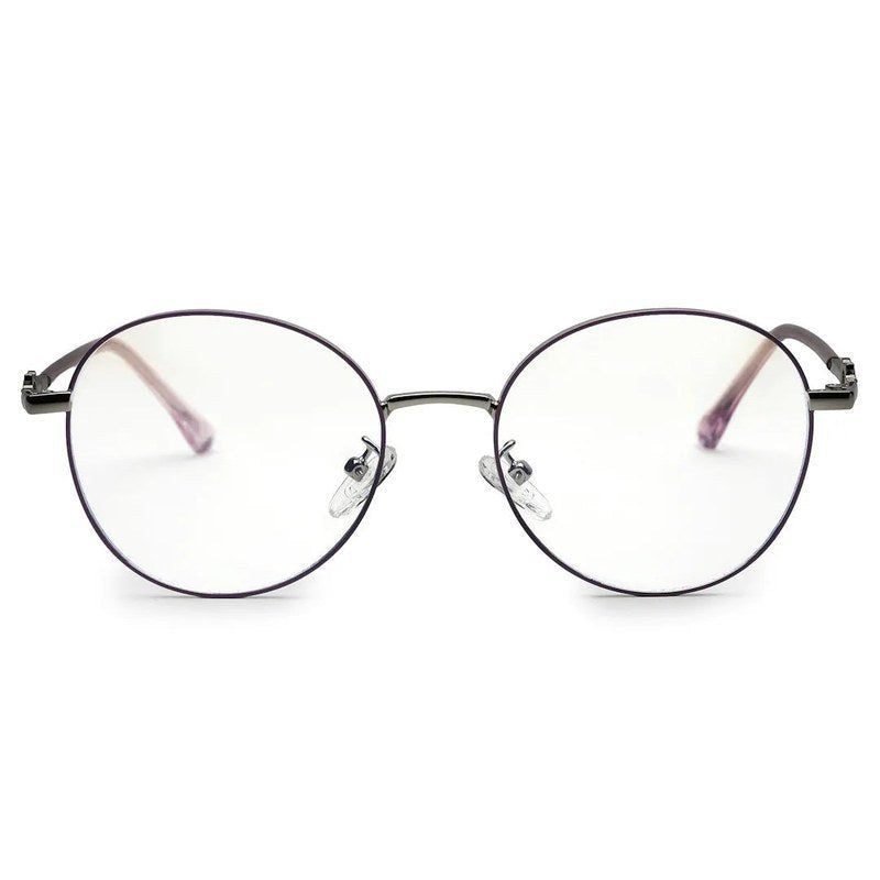 Astrid Silver & Purple Medium Full Rim Oval Computer Glasses for Men & Women — Hashtag Eyewears