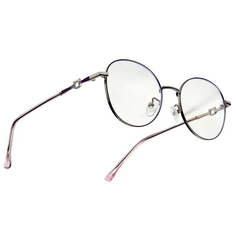Astrid Silver & Purple Medium Full Rim Oval Computer Glasses for Men & Women — Hashtag Eyewears