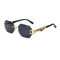 Astrolis | Blue Medium Rim Less Hexagonal Sunglasses for Men [UV-protected]