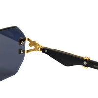 Astrolis | Blue Medium Rim Less Hexagonal Sunglasses for Men [UV-protected]