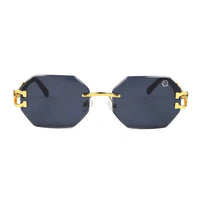 Astrolis | Blue Medium Rim Less Hexagonal Sunglasses for Men [UV-protected]