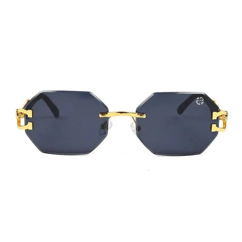 Astrolis | Blue Medium Rim Less Hexagonal Sunglasses for Men [UV-protected]