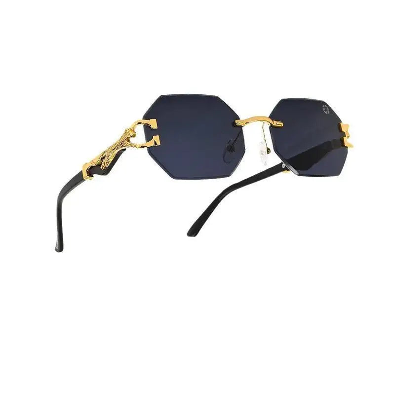 Astrolis | Blue Medium Rim Less Hexagonal Sunglasses for Men [UV-protected]