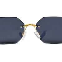 Astrolis | Blue Medium Rim Less Hexagonal Sunglasses for Men [UV-protected]