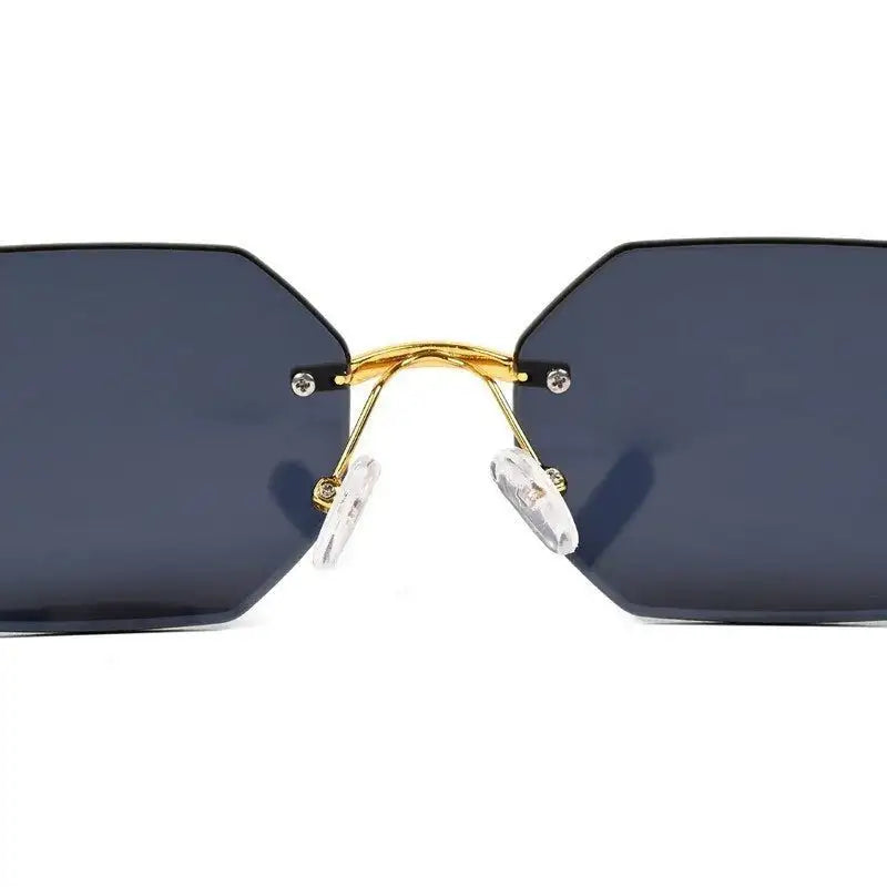 Astrolis | Blue Medium Rim Less Hexagonal Sunglasses for Men [UV-protected]