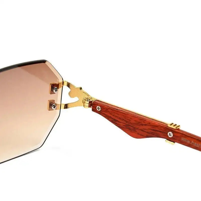Astrolis | Brown Medium Rim Less Hexagonal Sunglasses for Men [UV-protected]