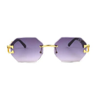 Astrolis | Gradient Grey Medium Rim Less Hexagonal Sunglasses for Men [UV-protected]