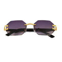 Astrolis | Gradient Grey Medium Rim Less Hexagonal Sunglasses for Men [UV-protected]