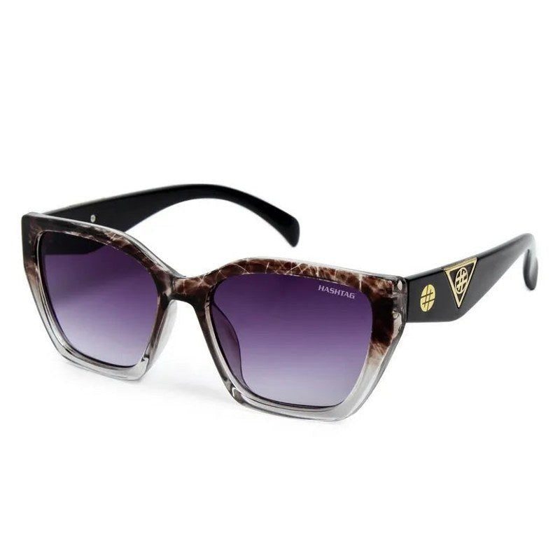 Astron Transparent Texture Brown Gradient Medium Full Rim Square Sunglasses for Men & Women — Hashtag Eyewears