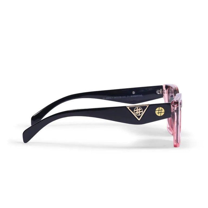 Astron Transparent Texture Brown Pink Gradient Medium Full Rim Square Sunglasses for Men & Women — Hashtag Eyewears