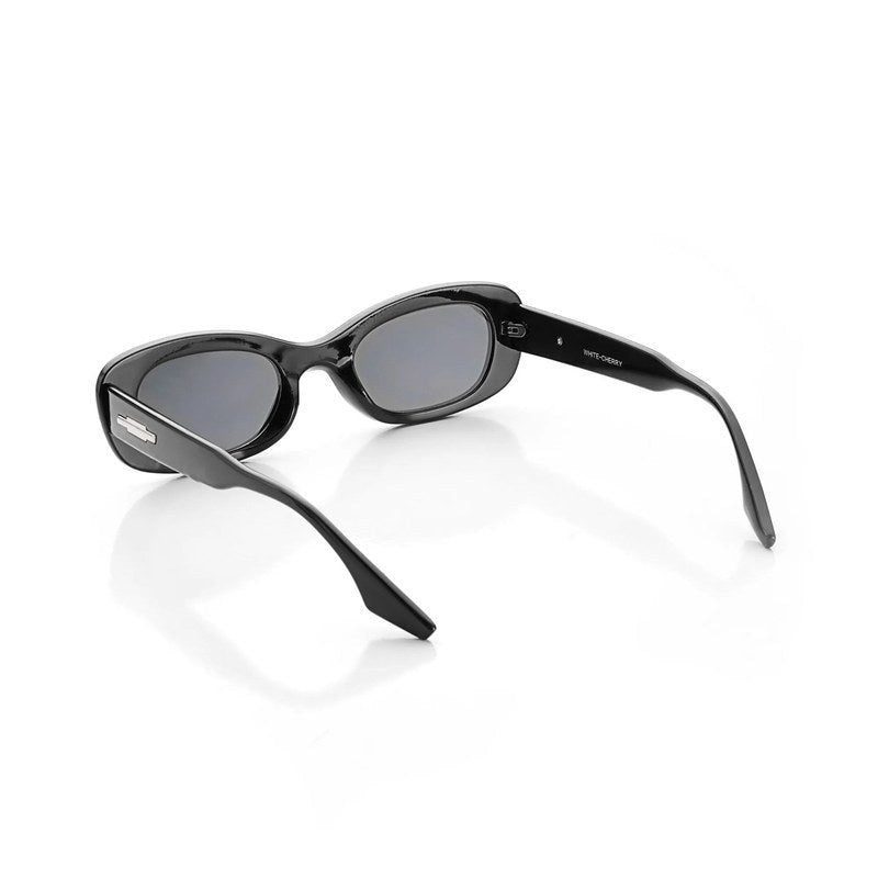 Aura Black Medium Full Rim Oval Sunglasses for Men & Women HASHTAG X WHITECHERRY — Hashtag Eyewears