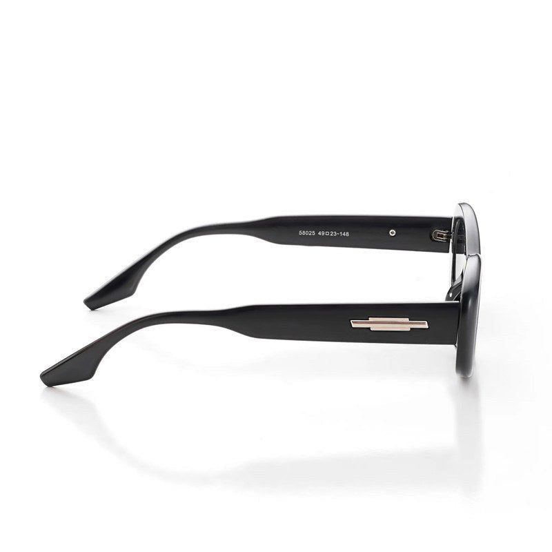 Aura Black Medium Full Rim Oval Sunglasses for Men & Women HASHTAG X WHITECHERRY — Hashtag Eyewears