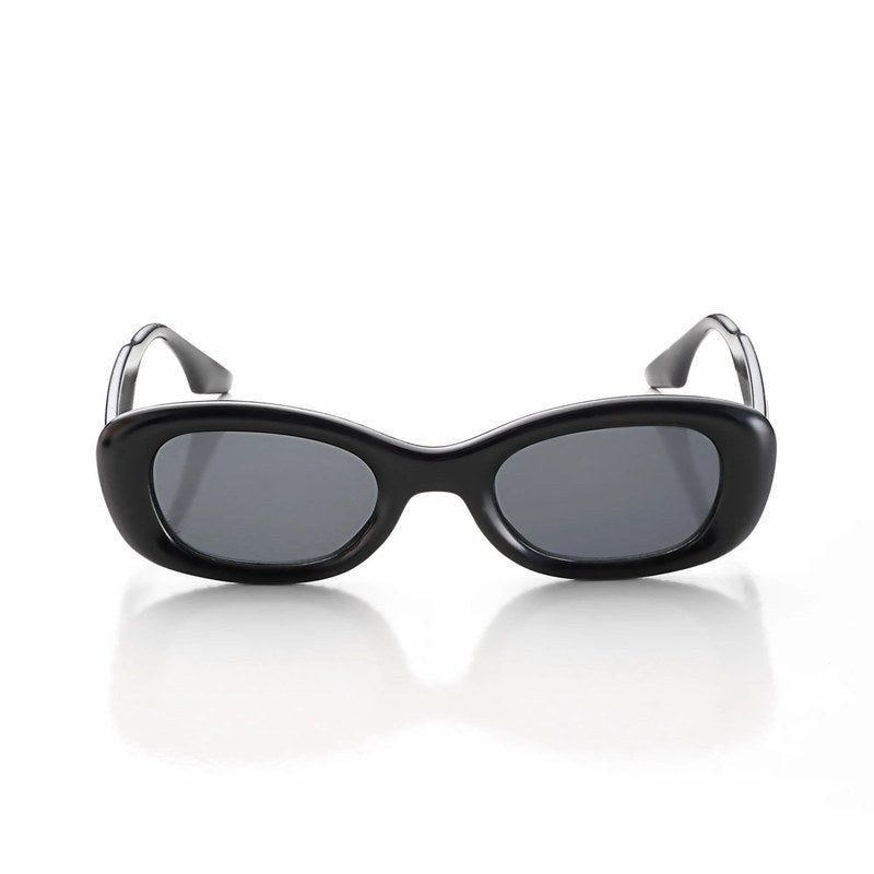 Aura Black Medium Full Rim Oval Sunglasses for Men & Women HASHTAG X WHITECHERRY — Hashtag Eyewears