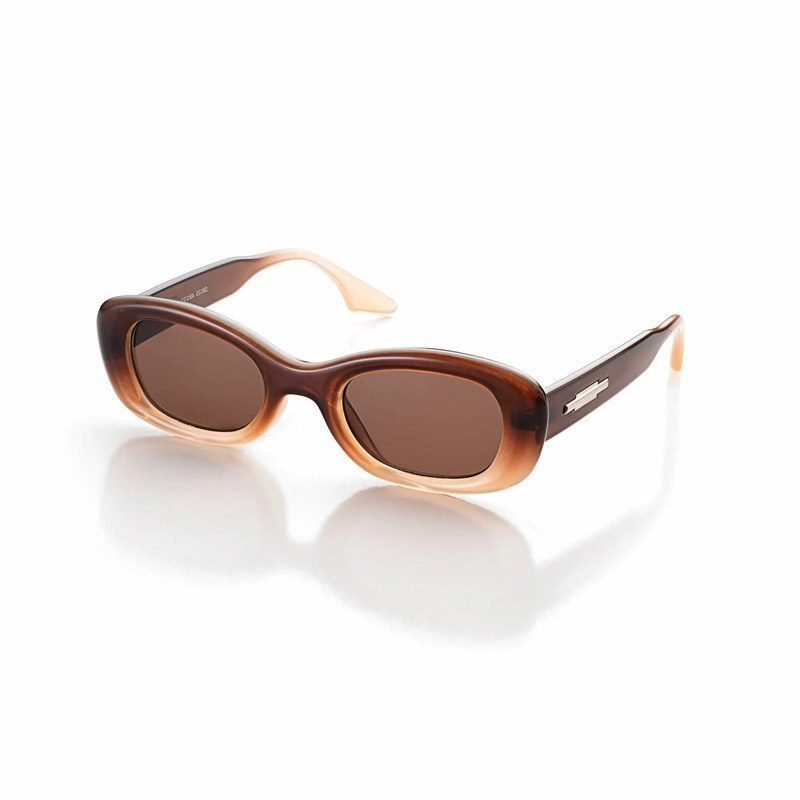 Aura Transparent-Brown-Gradient Medium Full Rim Oval Sunglasses for Men & Women HASHTAG X WHITECHERRY — Hashtag Eyewears