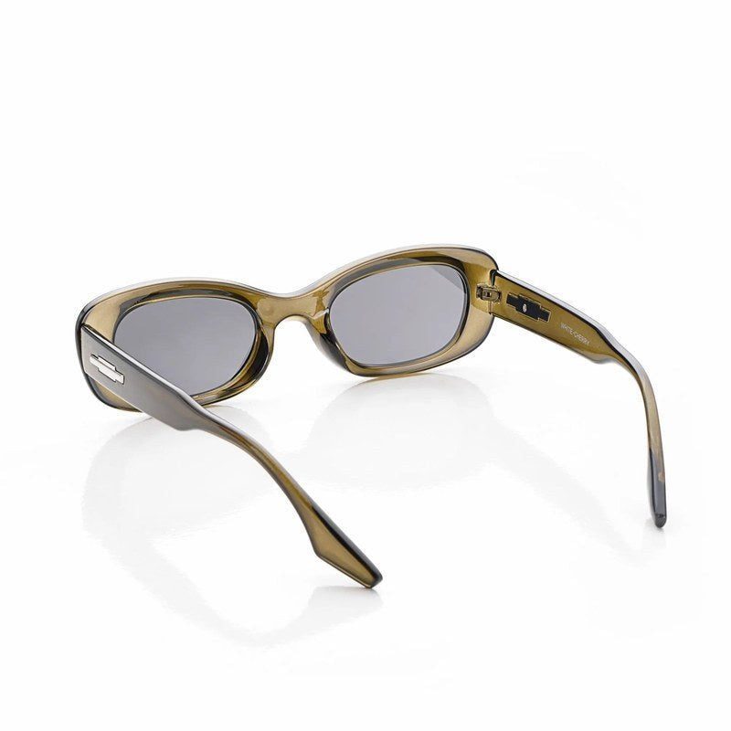 Aura Transparent-Green Medium Full Rim Oval Sunglasses for Men & Women HASHTAG X WHITECHERRY — Hashtag Eyewears