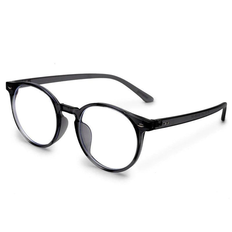 Auralis Grey Small Full Rim Round Computer Glasses for Men & Women — Hashtag Eyewears