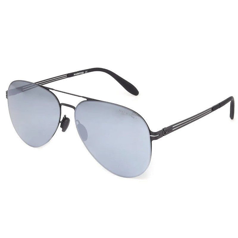 Aurion Black Medium Full Rim Aviator Sunglasses for Men — Hashtag Eyewears