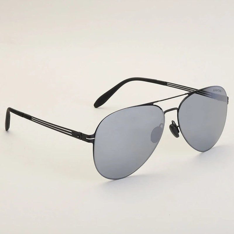 Aurion Black Medium Full Rim Aviator Sunglasses for Men — Hashtag Eyewears
