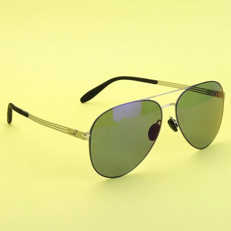 Aurion Grey Medium Full Rim Aviator Sunglasses for Men — Hashtag Eyewears