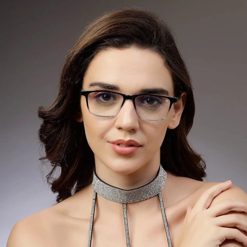 Aurora Gradient Black Medium Full Rim Rectangle Computer Glasses for Men & Women — Hashtag Eyewears